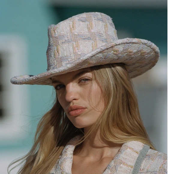 New! Lack of color pastel soft tweed cowgirl hat - Picture 1 of 1